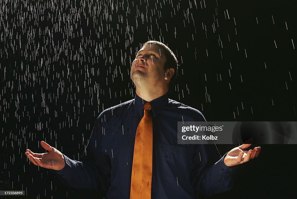 Businessman in the Rain