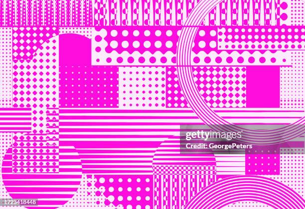 pop art patterns and shapes background - torn poster stock illustrations