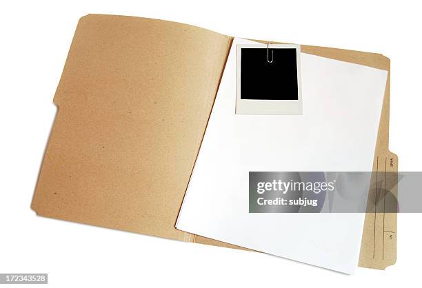 folder with document and picture - paper clip stock pictures, royalty-free photos & images