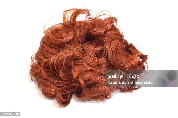 wig (isolated) - redhead stock pictures, royalty-free photos & images