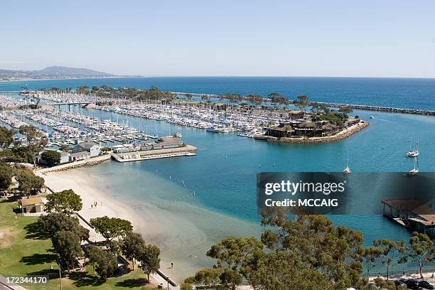 aerial view of beautiful dana point harbor  - dana point stock pictures, royalty-free photos & images