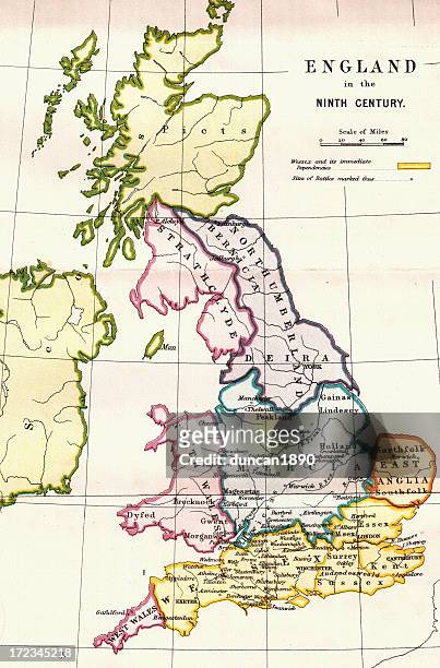 england in the ninth century - england map stock illustrations