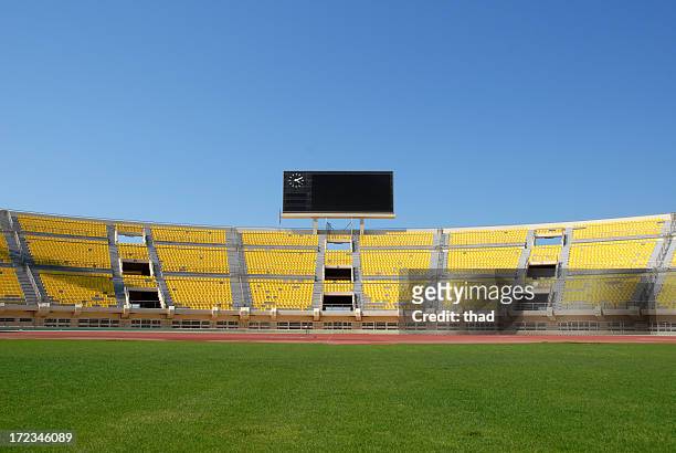 scoreboard in empty stadium - scoring stock pictures, royalty-free photos & images