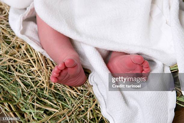 christ's feet - jesus christ christmas stock pictures, royalty-free photos & images