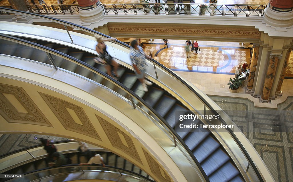Escalator In Indoor Shopping Mall