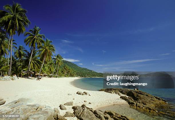 chaweng beach auf koh samui in thailand - thailand strand stock-fotos und bilder