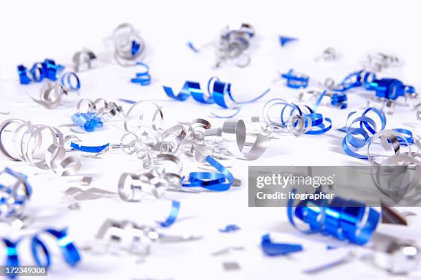 new year's confetti - blue confetti stockfoto's en -beelden