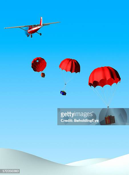 christmas delivery xl - parachute stock pictures, royalty-free photos & images