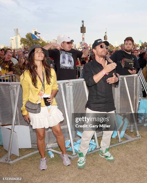 Camila Alves McConaughey and Matthew McConaughey attend day two of the 2023 Austin City Limits Music Festival - Weekend One at Zilker Park on October...