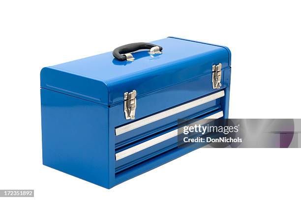 blue toolbox - tool box stock pictures, royalty-free photos & images