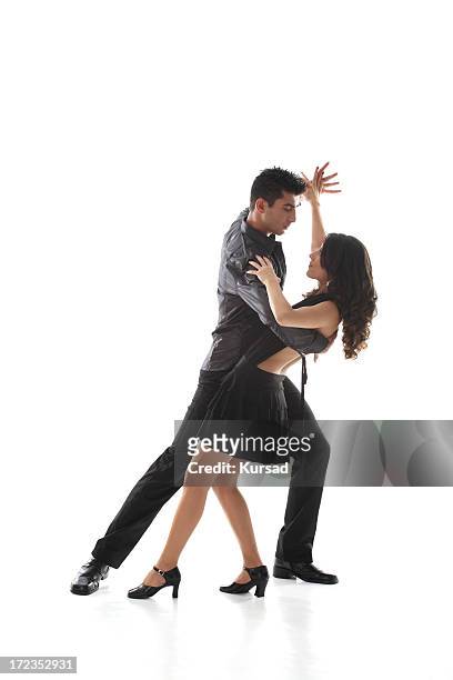 dancing teen couple - salsa dancing stockfoto's en -beelden