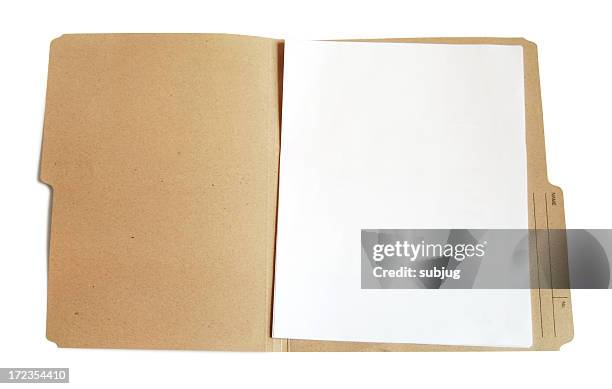 folder with blank document - manilla folder stock pictures, royalty-free photos & images