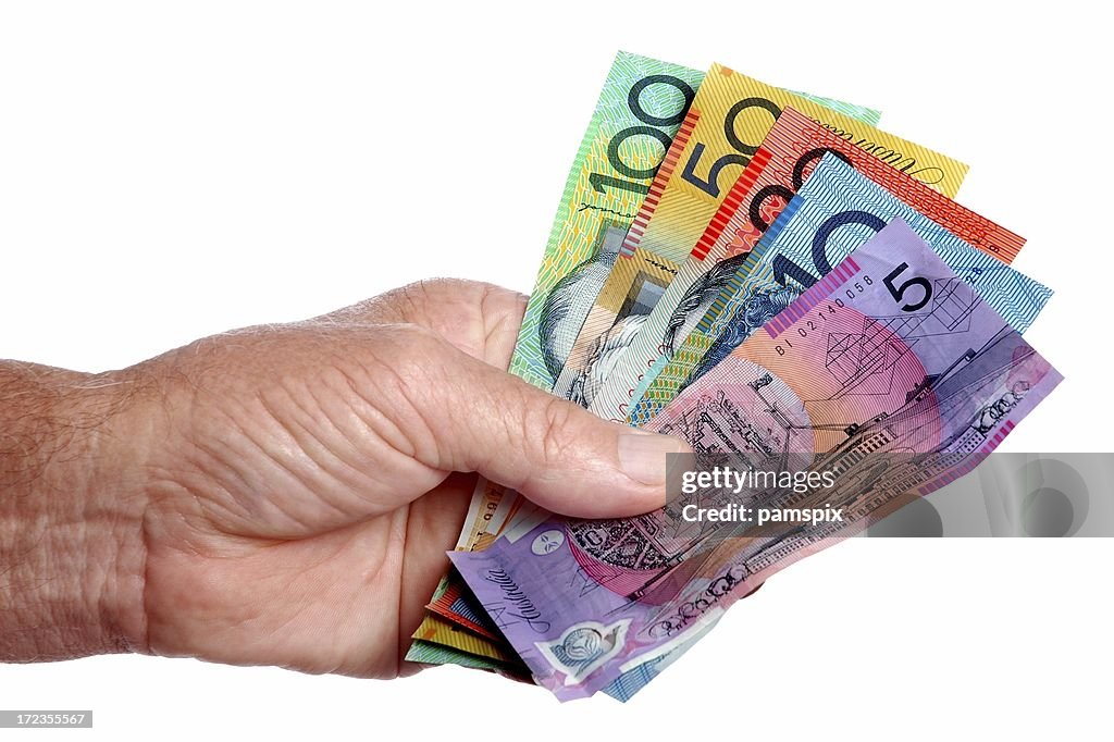 Australian argent dans la main