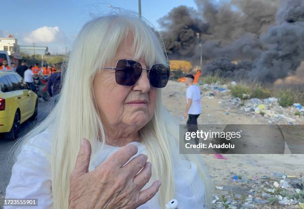 Year-old British woman Christine Drake speaks during an exclusive interview with Anadolu, as she volunteers for Palestinians in Jerusalem, on October...