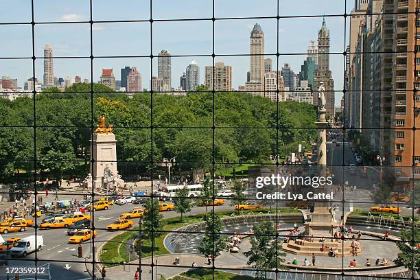 a view of columbus circle in new york - columbus circle stock pictures, royalty-free photos & images