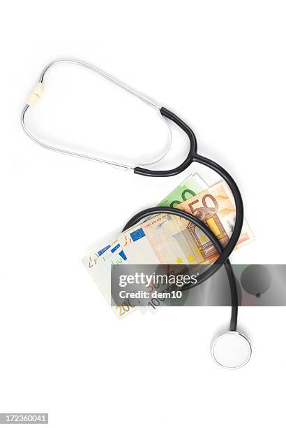 stethoskop und geld - e health stock-fotos und bilder