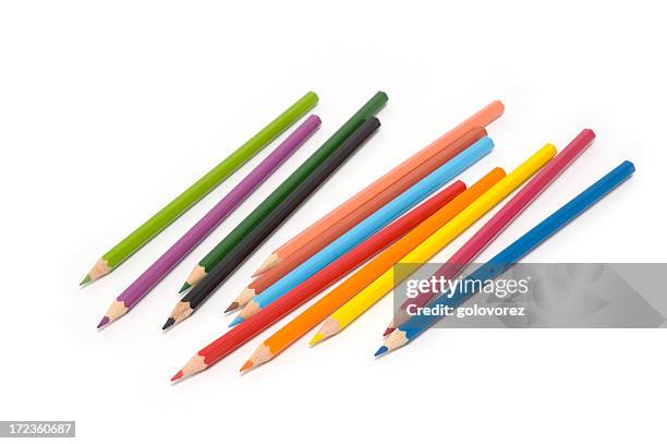 lápices de color - material escolar fotografías e imágenes de stock
