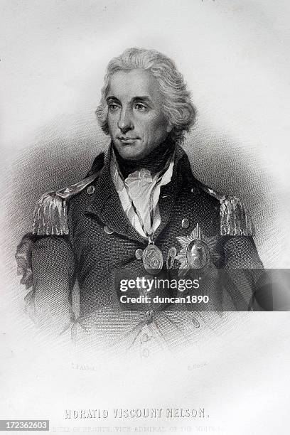 admiral horatio nelson - veteran portrait stock illustrations
