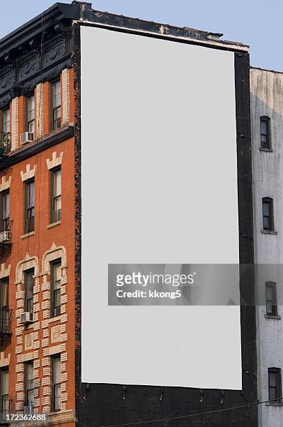 advertising billboard  space in manhattan new york - billboard stock pictures, royalty-free photos & images