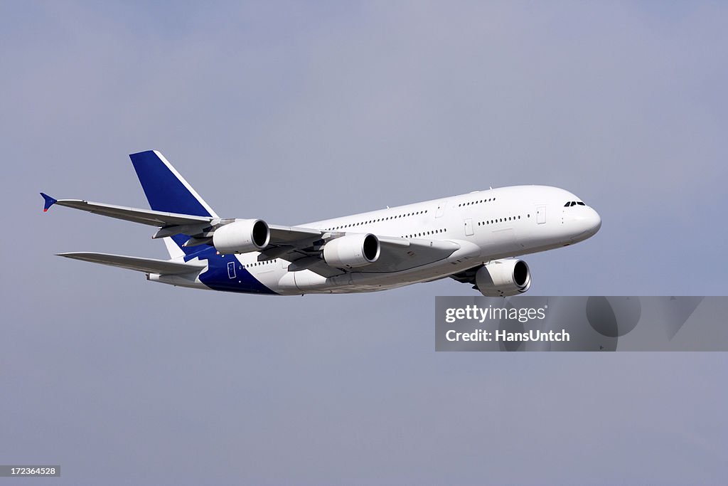 Picture of an airplane during flight