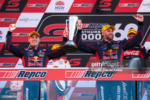 Richie Stanaway driver of the Red Bull Ampol Racing Chevrolet Camaro ZL1 and Shane van Gisbergen driver of the Red Bull Ampol Racing Chevrolet Camaro...