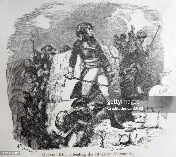 attack on alexandria - veteran portrait stock illustrations