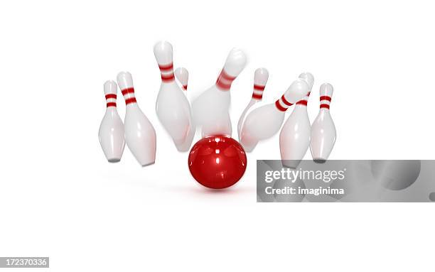 bowling concept: strike - bowling pin stock pictures, royalty-free photos & images