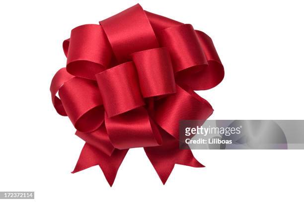 red bow (clipping path) xl - christmas ribbon bildbanksfoton och bilder