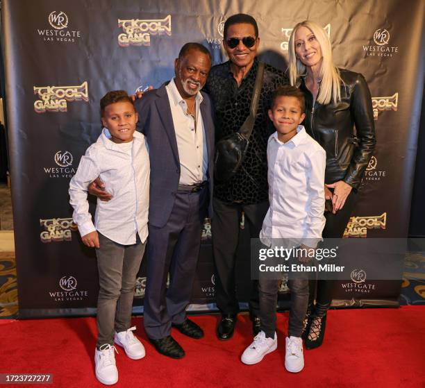 River Jackson, Robert "Kool" Bell of Kool & the Gang, Jackie Jackson, Jaden Jackson and Emily Jackson attend the VIP opening night of Kool & the...