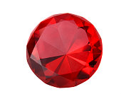 Close-up of a sparkling red ruby