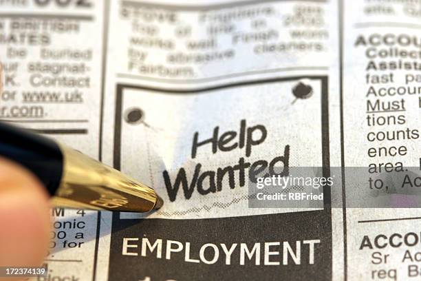 a classified ad looking for a helper - job listing stock pictures, royalty-free photos & images