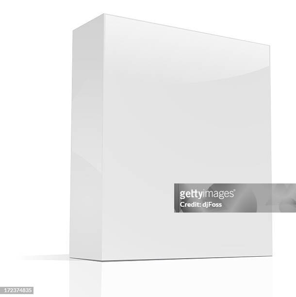 blank rectangular box standing up on a white background - white box stock pictures, royalty-free photos & images