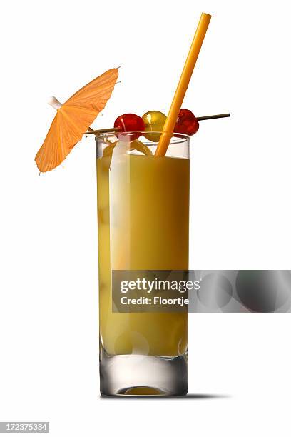 drinks: harvey wallbanger - drink umbrella stock pictures, royalty-free photos & images