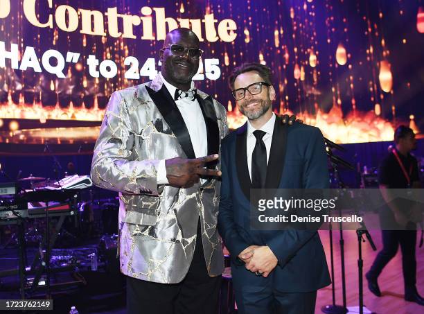 Shaquille O'Neal and Joel McHale attend The Event hosted by the Shaquille O'Neal Foundation on October 07, 2023 in Las Vegas, Nevada.
