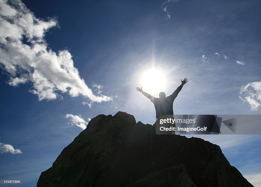 Man Praising God on a Mountain