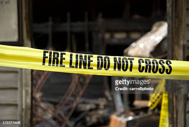 fire line - destoyed home - damaged stock pictures, royalty-free photos & images