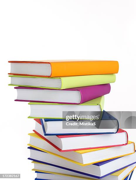 books - pile of books white background stockfoto's en -beelden