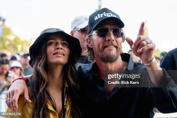 Camila Alves McConaughey and Matthew McConaughey attend weekend one, day two of Austin City Limits Music Festival at Zilker Park on October 07, 2023...