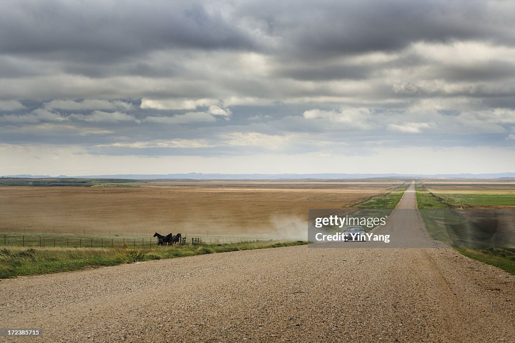 Strada di campagna in South Dakota