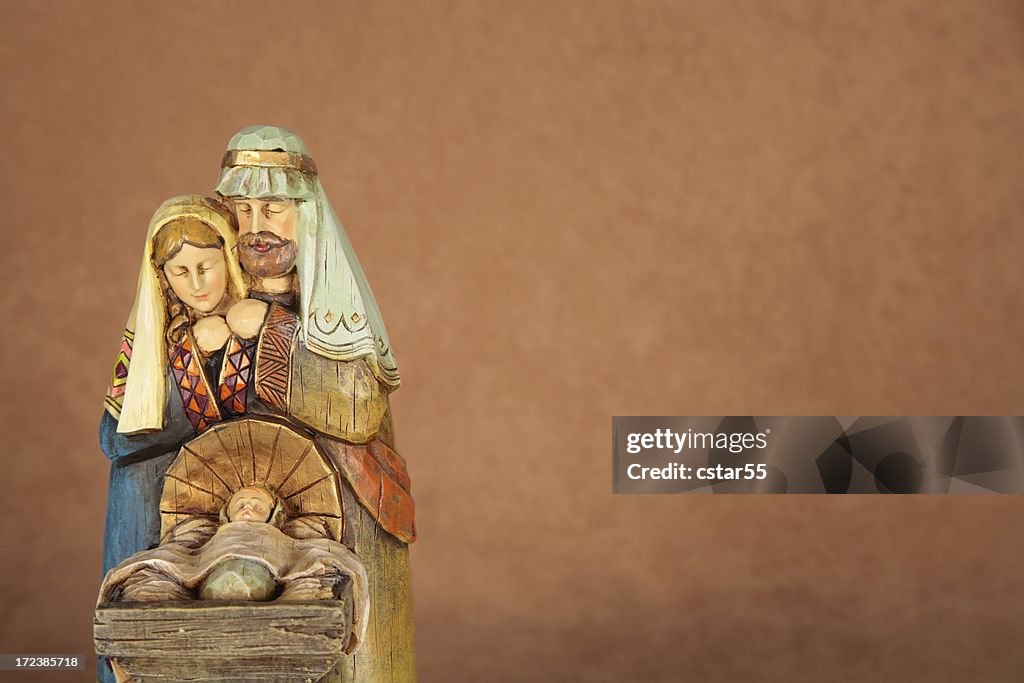 Holiday: Christmas Nativity Trio with copy space horizontal