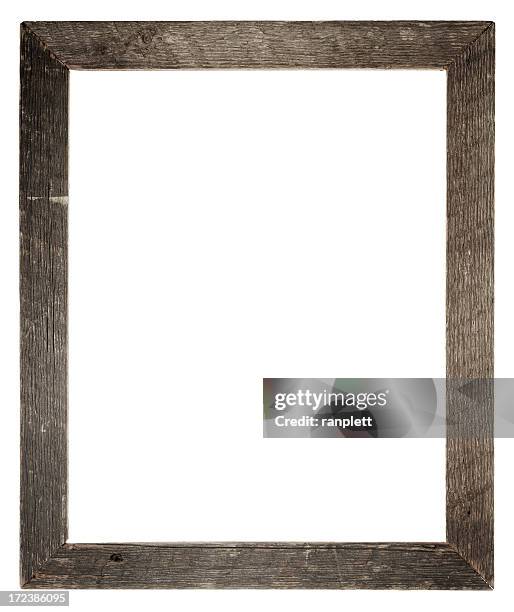 grungy empty frame (clipping path) - rustic frame stock pictures, royalty-free photos & images