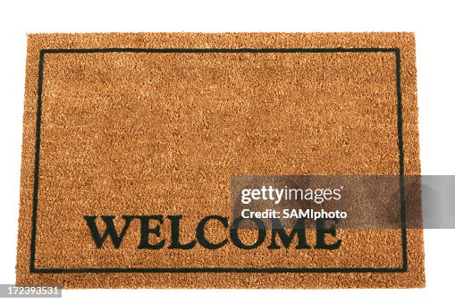 Brown doormat with Welcome and a rectangular frame Brown doormat with Welcome and a rectangular frame