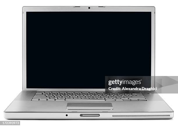 lap top computer and a white surface - computer front view stock pictures, royalty-free photos & images