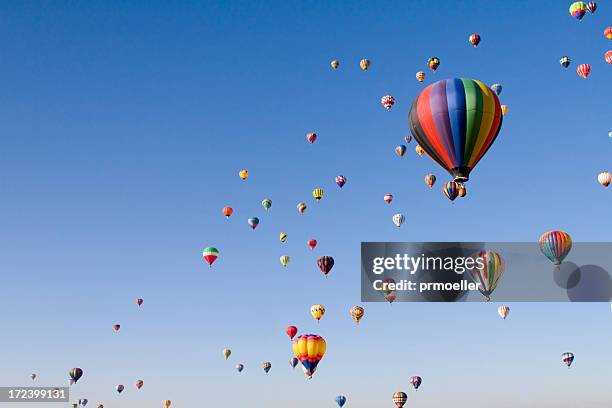 international balloon fiesta - blue balloons stock pictures, royalty-free photos & images