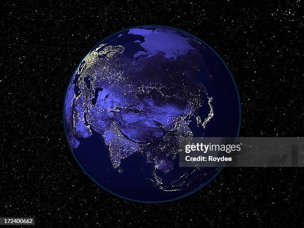 asia by night - europe asia map stock pictures, royalty-free photos & images