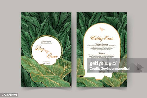 luxury wedding invitation card background with golden line art flower and botanical leaves, organic shapes, watercolor. abstract art background vector design for wedding and vip cover template. - wedding card background stock illustrations