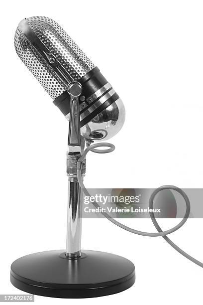 microphone and stand - microphone single object stock pictures, royalty-free photos & images