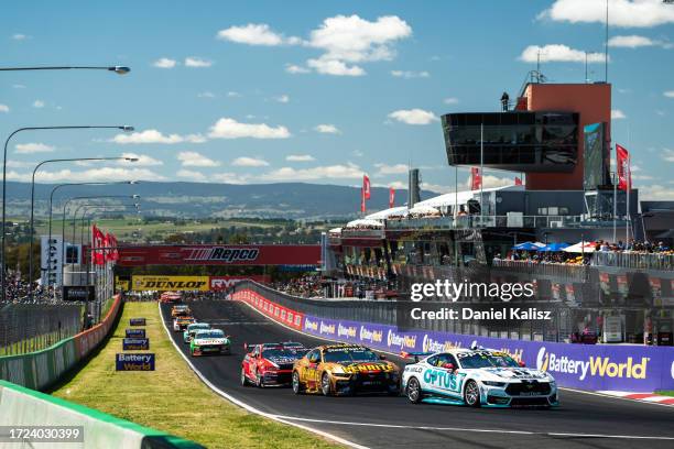 Chaz Mostert driver of the Mobil1 Optus Racing Ford Mustang GT during the Bathurst 1000, part of the 2023 Supercars Championship Series at Mount...