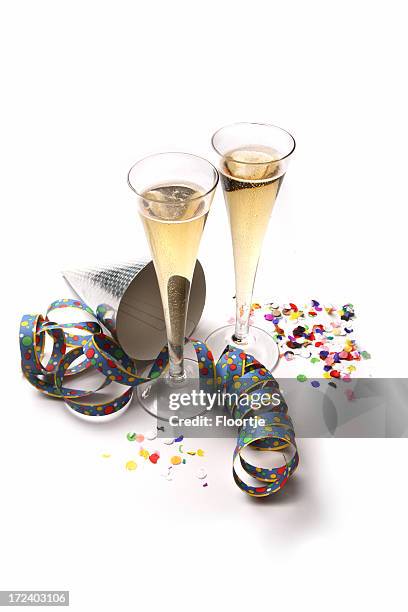 drinks: champagne - party hat stock pictures, royalty-free photos & images