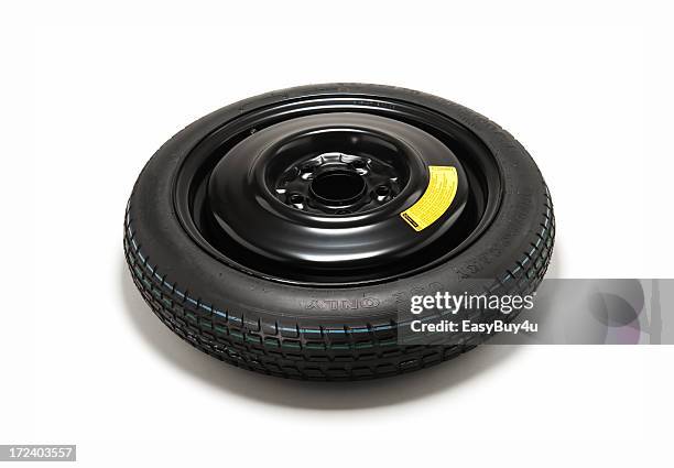 spare tire isolated on white background - spare tyre stock pictures, royalty-free photos & images
